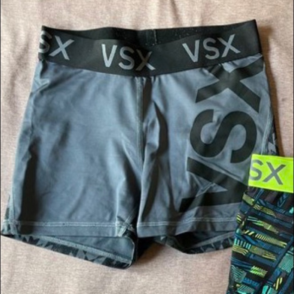 Black and Grey Pink Victoria Secret Spandex Workout Shorts